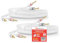 Nakamichi Excel Series 24k Gold Plated Banana Plug with (3 Feet) Speaker Cable Wire 99.9% Oxygen-Free Copper (OFC) Heavy Duty Braided In-Wall CL2 Rated - White (12AWG / 3ft / 0.9m) 2-Pack