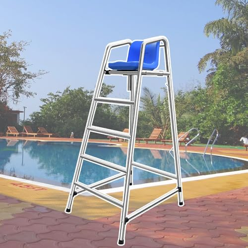 Silla de socorrista para Piscina Acero Inoxidable 304 Silla Salvavidas Elevada para Piscina, Exterior para Lago Playa Piscinas Públicas Carga 660lbs, Resistente a la Intemperie Barstool 120 150 180cm