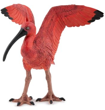 Papo - Realistische Scharlachibis-Figur - 3 Jahre + - Kollektion Wilde Tiere - Lernspiel exotische Vögel - Geschenkidee Spielzeug für Mädchen und Jungen