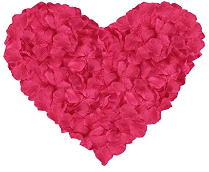 SamHeng 1000 Stück Seiden-Rosenblätter, künstliche Stoff-Blütenblätter für Hochzeit Party Valentinstag Geburtstag romantische Tischdekoration geschmacksneutral Emulations-Rosenblätter(Pink)