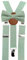 Set mit Fliege und Hosenträgern aus Baumwollmischgewebe für Kinder und Jungen, Fliege und Eukalyptus-Hosenträger in Salbeigrün, Bow Tie: Length 10cm, width 5cm