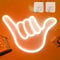 WIOSOUL Finger Neonlichtschild,LED Neonschild,USB/Batterie,Neon Nachtlicht mit 2 Haken,Neonlampe für Wanddekoration Neon Sign sechs LED Lichtschilder,Neonschild für Festivaldekoration(weiß)