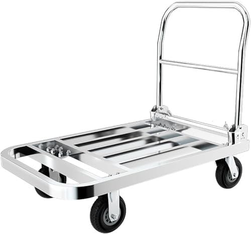 ENWYTE Plattformwagen Transportkarre Heavy Duty Rollwagen Einhändig Klappbarer LKW-Wagen Mit Leisen Rädern Klappwagen Sackkarren Geeignet für Transport Umzug Fabriken usw(90X60cm)