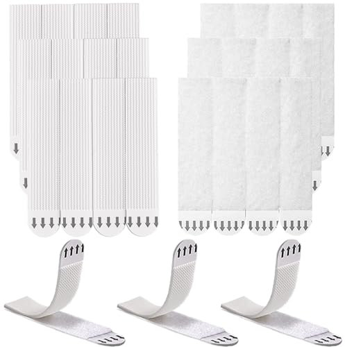 Rusoz 24 Strisce Senza Chiodini per Quadri Muro, 12 Paia Appendiquadri Stretch Adesivo 20mm x 90mm Attaccare Quadri Senza Chiodi per Quadri Cornici Poster Foto Decorazioni