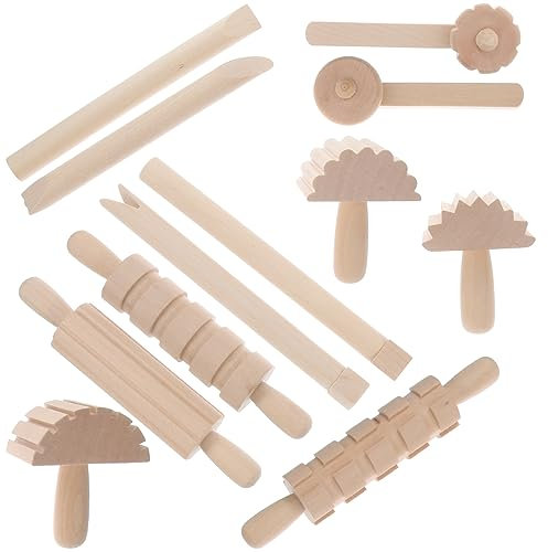 Ipetboom Herramientas De Plastilina De Madera: 1 Juego De Herramientas Prácticas Para Playdoug Rodillo De Madera Herramientas Y Arcilla Artística Para Niños Herramienta Para Moldear