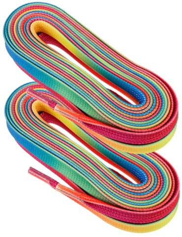 Toyvian 2stücke Regenbogen Farbverlauf Schnürsenkel Für Schlittschuhe wasserdichte Flache Polyesterbänder Für Eishockey Und Skating Lange Reißfeste Und Farbenfrohe Schuhbänder