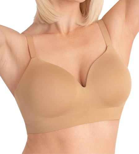 Conturve Bras for Women - Bralettes for Women with Support - Ultimate Comfort Wireless Support Bra Tan - L