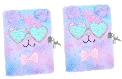 VILLCASE 2pcs Adorable Plush Notebook Notebook for Students Multi-function Diary Book