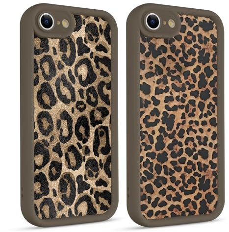 RUMDEY Cute Coquette Cheetah Print Phone Case for iPhone 7/8/SE 2020/2022 Case 4.7, Fashion Luxury Leopard Pattern Design Matte Phone Cover Shockproof Soft TPU Protection Funda for Girls Women, 04