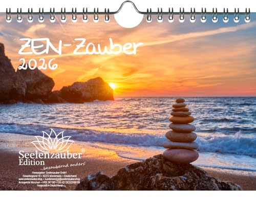 ZEN - Zauber DIN A5 Kalender für 2026 Feng Shui Yoga Entspannung Meditation Yin Yang - Seelenzauber