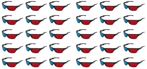 GIWFBQTR 30x Rosso And Blu Occhiali Anaglifi Dimensionali 3D per La TV Movie Giochi Dvd