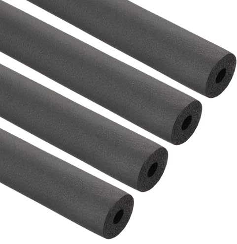 PATIKIL 1/4(6mm) ID x 6Ft Pipe Insulation Foam Tube, 4Pcs Pipe Cover Wrap Roll Bar Padding Tubing for Handle Grip HVAC Outdoor Air Conditioner Units, Black
