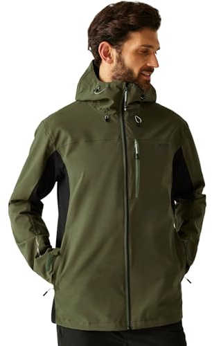 Regatta Herren Birchdale II Herrenjacke, wasserdicht, Olivgrün/Schwarz, 4XL Plus