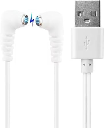 Panlouting Ersatz Ladekabel USB Ladegerät Aufladen 80 cm mit 2 Magnetischen Anschlüssen kompatibel mit Elektrischem Massagespielzeug