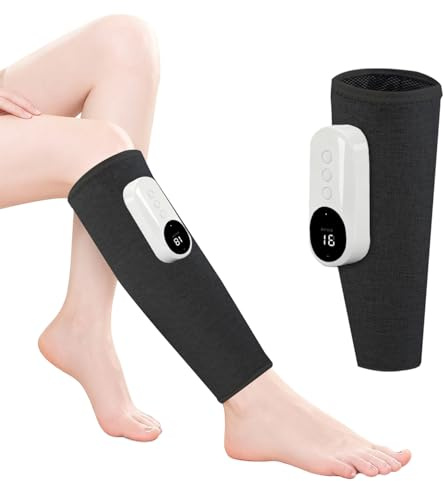 Beinmassagegerät mit Wärme,Luftkompression Wadenmassagegerät 3 Intensitäten 3 Modi Massagegerät Beine Kabelloses zur Muskelentspannung Blutzirkulation Lymphdrainage für Waden Oberschenkel Arm (1er)