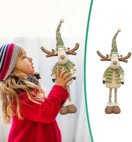 Weihnachten Elch Kuscheltier Gefülltes Elch-Plüschtier, 85cm Weihnachts Rentier Stoffspielzeug für Kinder, Elch Kuscheltier Spielzeug Plüschtier Weihnachtsdekoration Heimdekoration Tischdekoration,D