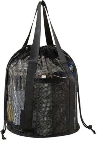 Sac de douche en filet, forme 3D, sac respirant, sac de rangement avec design panier pour dortoir, gym, voyage, camping, vacances, piscine, natation, chambre d'étudiant, été