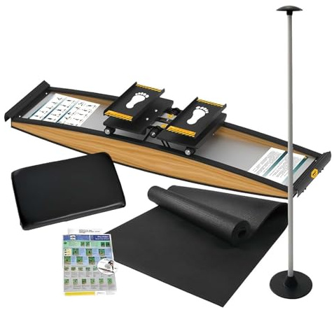 BeoyNot Skimaschine, Indoor-Ski-Trainings-Simulator, Ganzkörpertraining, Einstellbarer Widerstand, 150 kg Kapazität, für Hockey, Eislaufen