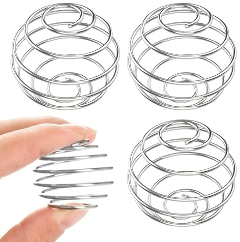 3 Piezas Protein Shaker, Bola Mezcladora de Acero Inoxidable, Agitador de Alambre Plateado para Batidos y Bebidas, Accesorio Ideal para Botella Deportiva de Proteínas