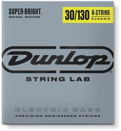 JIM DUNLOP DBSBN30130 - Cuerdas para bajo - Super Bright Medium 6 cuerdas 30-45-65-85-105-130