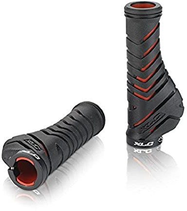 XLC Unisex – Erwachsene Griffe Ergonomic GR-S30, Schwarz, Rot, One Size