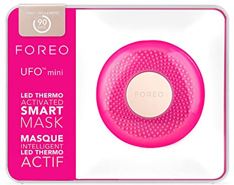 Foreo Ufo Mini Full Facial Led Mask Treatment, Red Light Therapy, Face Masks Beauty Treatment, Korean Skincare, Thermotherapy & Face Massager, Moisturiser, Increased Skin Care Absorption, Pearl Pink