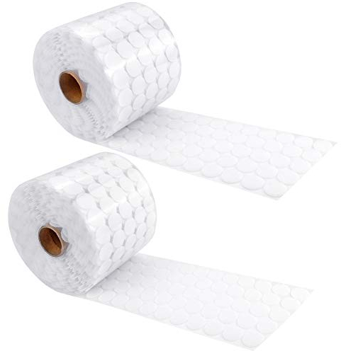 JANYUN 300Pcs 20mm Diameter White Sticky Back Dots Hook and Loop Self Adhesive Dots Tapes(300)