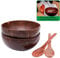 SuperiorParts 2er Set Coconut Bowl and Spoon, Natur Kokosnuss Schale mit Löffel, Holz Buddha Bowl Set, Natürlich & Handgefertig, für Müsli Salat Frühstück Snack