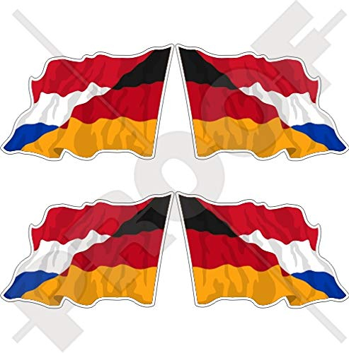 Vinyl-Aufkleber für Stoßstange, Deutschland-Holländische Winkelflagge, 50 mm, 4 Stück