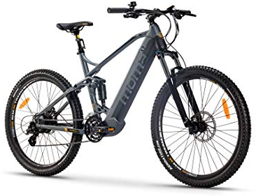 moma bikes Elektrische Fahrrad EMTB 27,5, Full Suspension, Vollfederung, Shimano 24 Gänge & hydraulische Scheibenbremsen, Integrierter Akku Ion Lithium 48V 13Ah