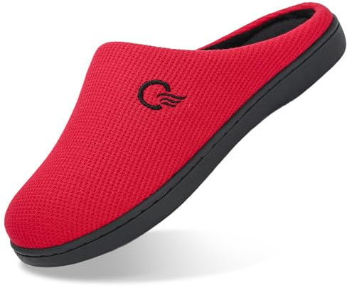 Mishansha Pantofole Donna Ciabatta Invernali Home Scarpe Memory Foam Caldo Comode Antiscivolo Ciabatte Casa Interno e Esterno Rosso 42/43