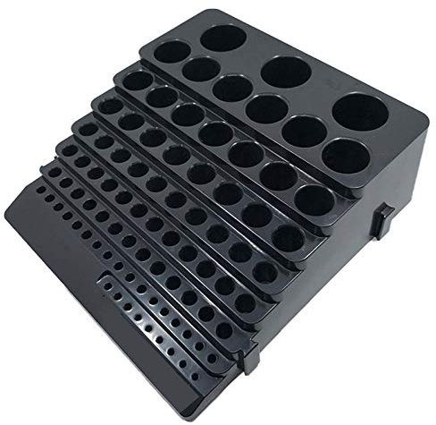 Bestlymood Drill Bit Storage Box Milling Cutter Saving Space Drill Finishing Holder Organizer Case Box for Home DIY Woodworking Use