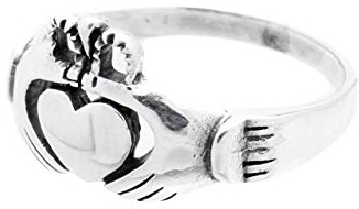 WINDALF Irischer Freundschaftsring CINA 10 mm Claddagh Ring Solvar Ring 925 Sterlingsilber (Silber, 52 (16.6))