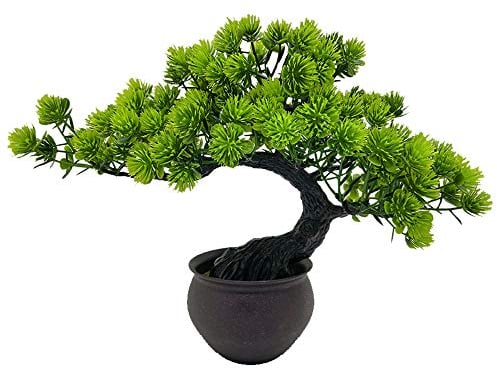 Fycooler Artificial Bonsai Pianta Finta con Vaso - Artificiali di Pino di Ginepro Pianta Finta Verde Arredamento Piante Artificiali per la Scrivania dell'ufficio casa Decorazione Bonsai Giapponesi