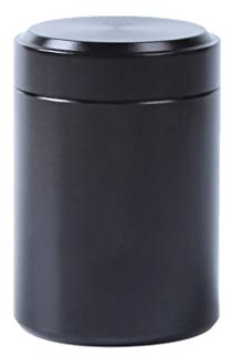 Aunye Vorratsdosen/Teedose/Aluminium Kaffeedose - Runde Kaffeedose aus Metall mit Aromaverschluss,Aufbewahrungsbox für Aufbewahrung Tee, Kaffee,Zucker (Schwarz)