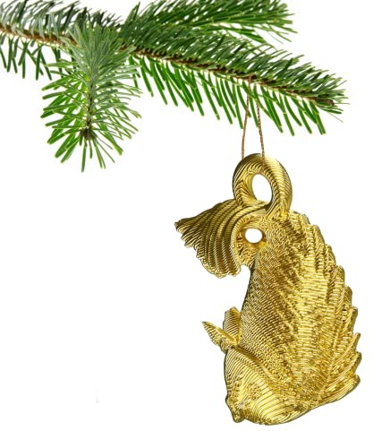 Fisch-Christbaumkugel-Dekoration für Weihnachten / Weihnachten / Noel (Gold)