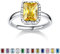 Bestyle Ring Silber 925 Frauen Bling Mondstein November Damenring Verstellbar Fingerring mit Gelber Topas Heilstein Modeschmuck für Mädchen