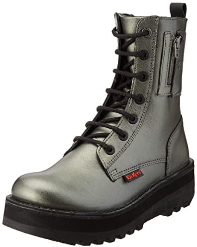 Kickers Kick Pocket, Anfibi Donna, Grigio Metallise, 37 EU