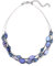 Bulinlin Damen Silber Perlenkette mit Kristall Statement Mehrreihige Boho Choker Halskette Modeschmuck Geburtstagsgeschenke für Frauen（13-Blue）