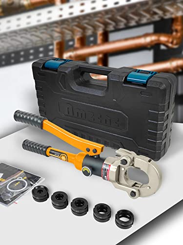 AMZCNC - Pince à sertir professionnelle - Profil M 12, 15, 18, 22, 28 - Pour tube en cuivre, en acier carbone et en acier inoxydable - Inserts de mâchoires M12, M15, M18, M22, M28 avec