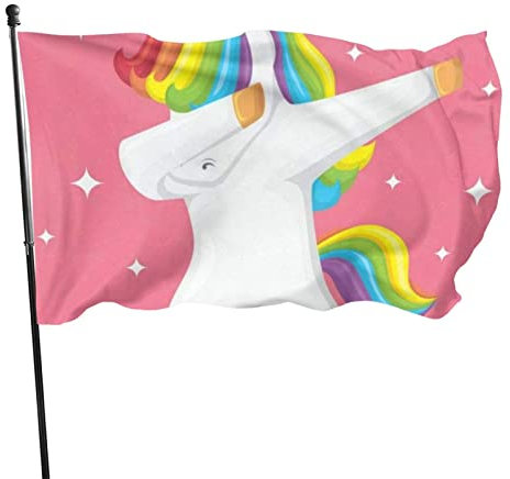 Gartenfahne Pinke Einhorn Magie Garden Flag Lustige Dekorative Fahnen Dekoration Dekoratives Banner Für Partys, Zuhause, Veranda, 90X150Cm