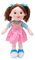 Toyland® 45 cm große Ragdoll-Plüschpuppe im rosa Latzkleid – Kuscheltierpuppen für Kinder – Alter 18 Monate