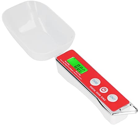 Electronic Measuring Spoon 500g/0.1g Digital Scale Spoon Kitchen Electronic Weighing Spoon with LCD Display for Coffee Cooking Baking Rice Flour Spices(red)