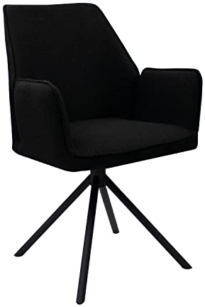 Kick Collection Esszimmerstühl Lex - Schwarz - Modern und Hochwertig - Strukturierter Stoff en Metall - Erhältlich in vielen Farben