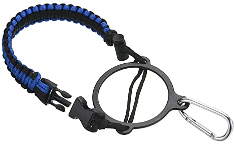 PATIKIL Water Bottle Holder, Paracord Handle Carrying Lanyard Strap Carrier with Ring for 12oz to 64oz Wide Mouth Bottles, Dark Blue, Black