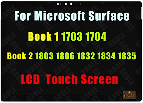 GBOLE Bildschirm Ersatz für Microsoft Surface Book 1 1703 1704 1705 1706 Book 2 1803 1804 1805 1806 LCD LED Touch Screen Display Digitizer Assembly