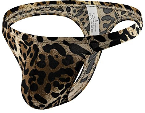 QiaTi String Tanga Herren Leoparden sexy unterwäsche G String für Tiger Tanga Männer Thongs Slip