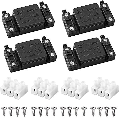 4 Pieces IP30 3 Terminal Electrical Junction Box Flex Connector Cable Connector External Electric Cable Wire Connector for Voltage Garden Light Accessories Indoor Lighting
