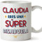 MUGFFINS Tazas Personalizadas para BISABUELA - En Español - Eres Súper - 11 oz / 330 ml - Regalo personalizable original y divertido