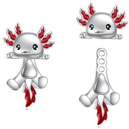 Axolotl Ohrstecker für Frauen 925 Sterling Silber Axolotl Schmuck Hypoallergene Axolotl Geschenke Geburtstag (Axolotl)